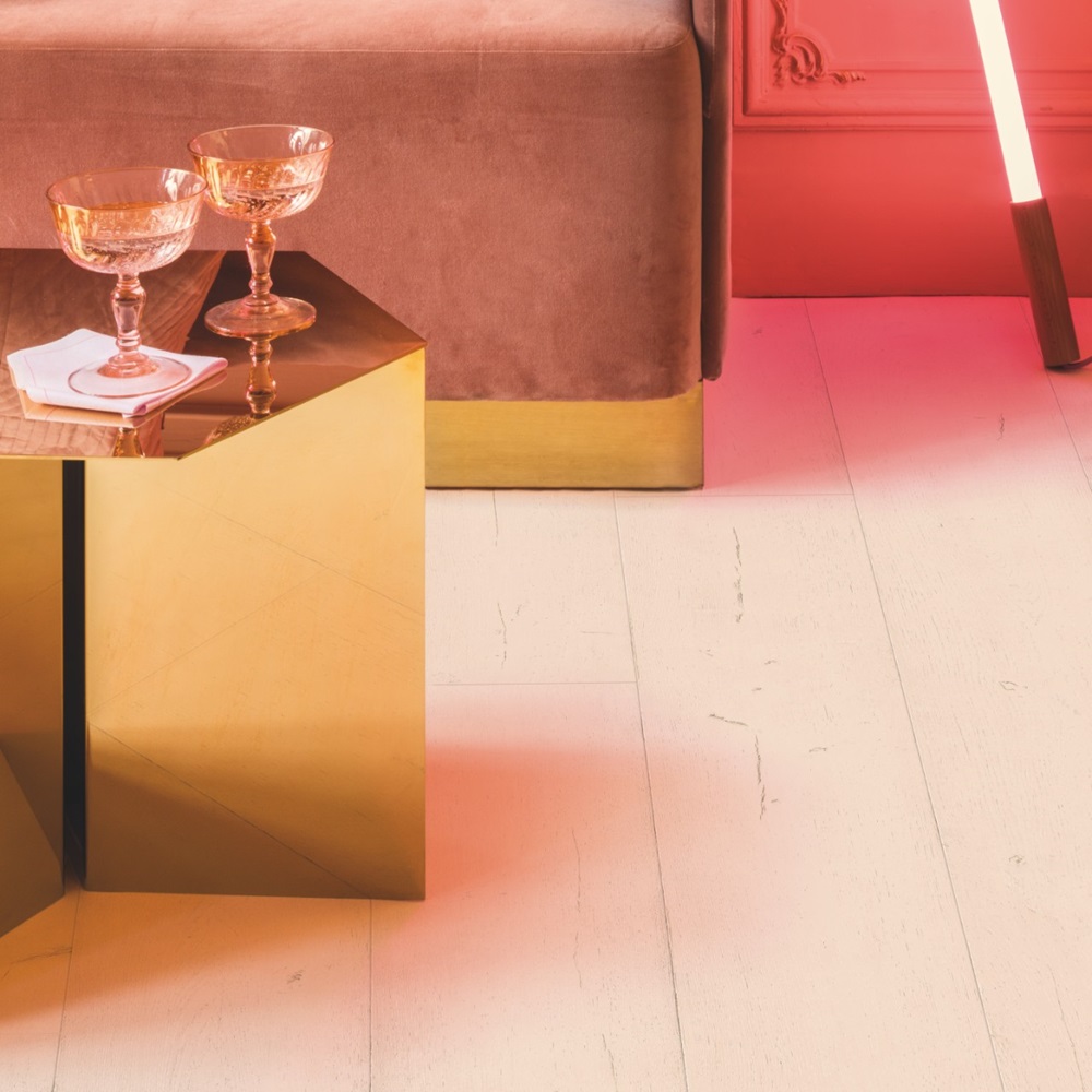 chêne peint rose ambiance